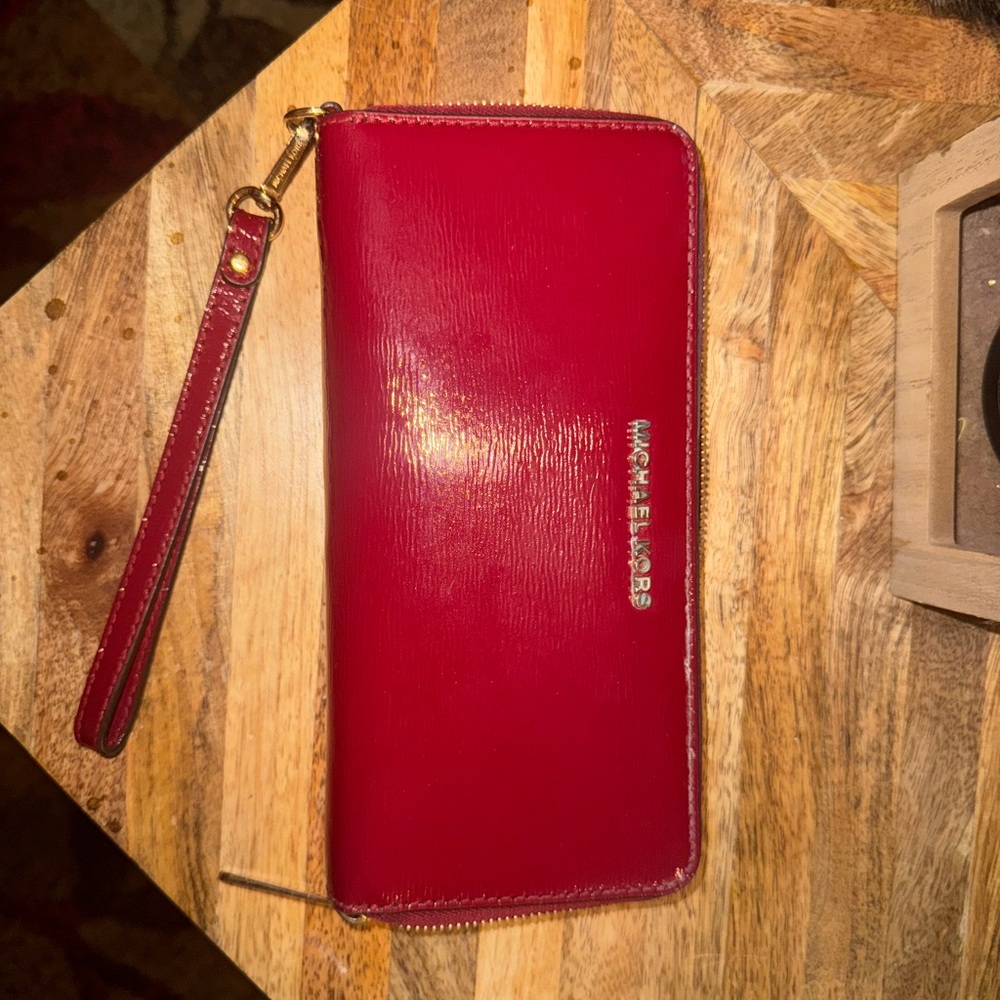 Michael Kors Red Wristlet Wallet